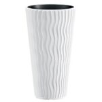 Ghiveci rotund înalt pentru flori, plastic alb, 39×70.8 cm, Prosperplast