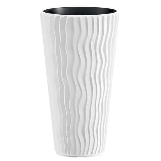 Ghiveci rotund înalt pentru flori, plastic alb, 39×70.8 cm, Prosperplast
