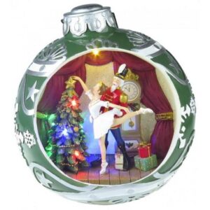 Glob de Crăciun muzical cu balerină și LED multicolor, 30 cm, Strend Pro