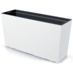 Jardinieră albă din plastic pentru flori, 77 cm, Prosperplast