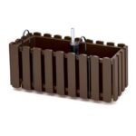Jardinieră compactă cu suport metalic și sistem de irigare, 38x18x16,2 cm, Prosperplast