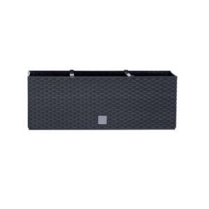 Jardinieră cu sistem de irigare aspect ratan, antracit, 60 cm, Prosperplast