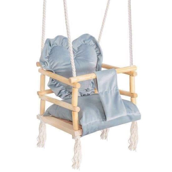 Leagăn din lemn pentru copii cu pernă, 152 cm, Springos