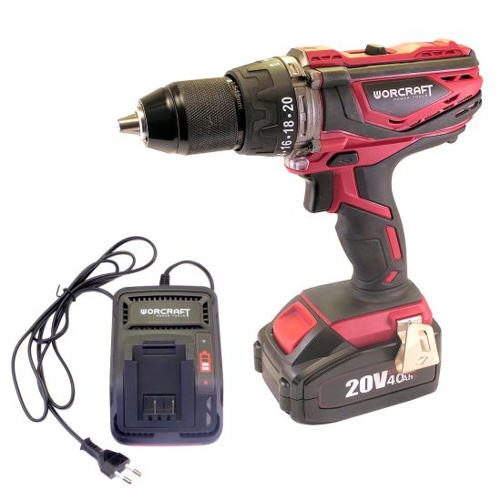 Mașină de găurit și înșurubat cu percuție, 20V, 4 Ah, 13 mm, Worcraft