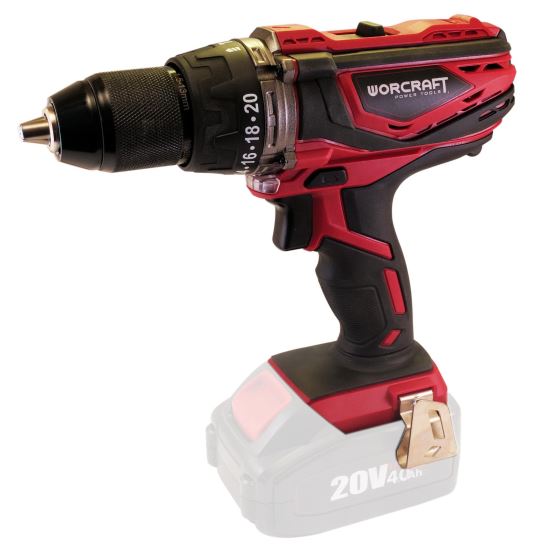 Mașină de găurit și înșurubat cu percuție 20V, mandrină 13 mm, Worcraft