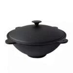 Oală din fontă tip wok cu capac, 51.5 cm, 20 L, Perfect Home