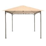 Pavilion de grădină cu cadru metalic, crem, 3x3x2,55 m, GardenLine