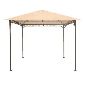 Pavilion de grădină cu cadru metalic, crem, 3x3x2,55 m, GardenLine