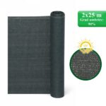 Plasă de umbrire pentru grădină 90% HDPE, antracit, 2×25 m, Strend Pro