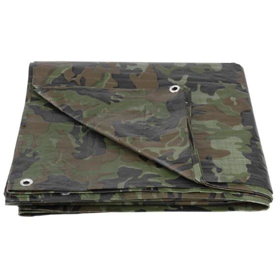 Prelată impermeabilă camuflaj cu inele, 5.9 x 9.9 m, Strend Pro