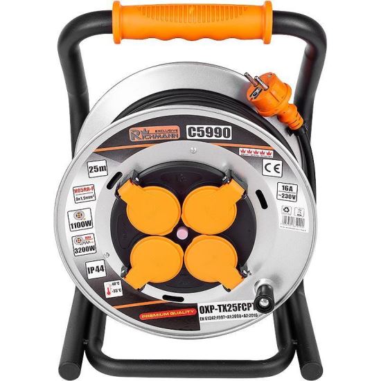 Prelungitor electric industrial pe tambur 25 m, IP44, 16 A, Richmann Exclusive