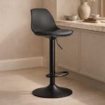 Scaun de bar rotativ, piele ecologică, înălțime reglabilă 81-102 cm