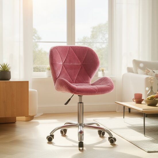 Scaun de birou rotativ, catifea, înălțime reglabilă 72.5-86.5 cm
