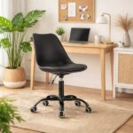 Scaun de birou rotativ negru, reglabil 83.5-96 cm, 56.5×56.5 cm