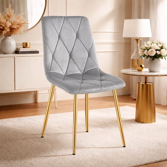Scaun de bucătărie sau living, catifea, picioare metalice, 45x54x86.5 cm