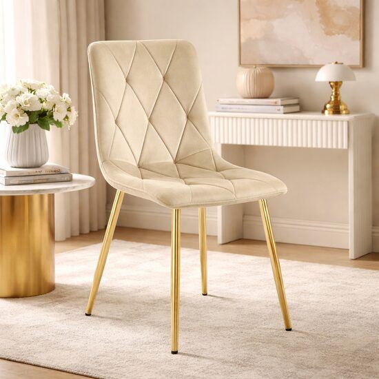 Scaun de bucătărie sau living, catifea, picioare metalice, 45x54x86.5 cm
