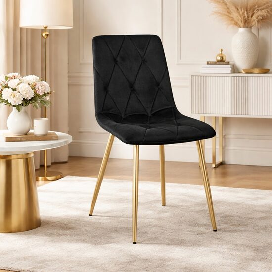 Scaun de bucătărie sau living, catifea, picioare metalice, 45x54x86.5 cm