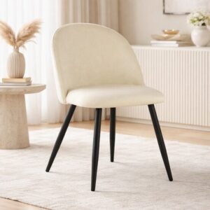 Scaun de bucătărie sau living, catifea, picioare metalice, 46×42.5×76.5 cm