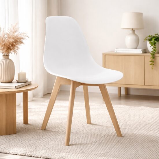 Scaun stil scandinav cu picioare din lemn de fag, 46 x 80 cm
