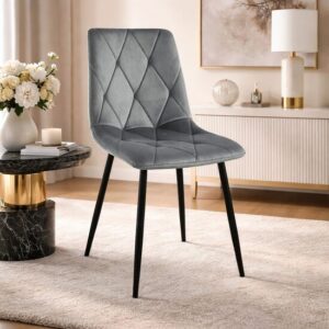 Scaun tapițat cu catifea, picioare metalice, cu spătar, 44 x 88,5 cm