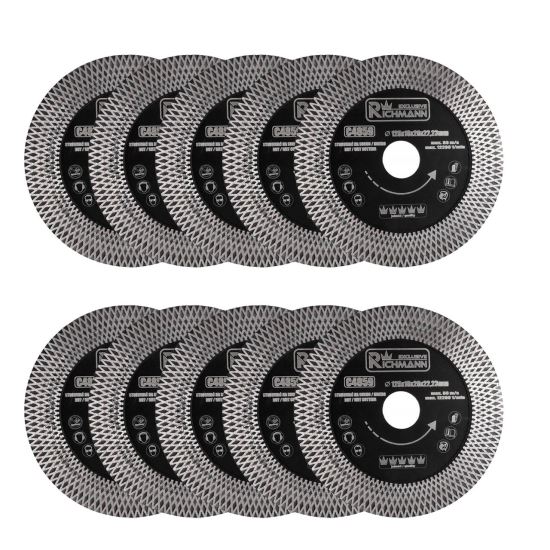 Set 10 discuri diamantate subțiri pentru ceramică și gresie 125 mm Richmann Exclusive