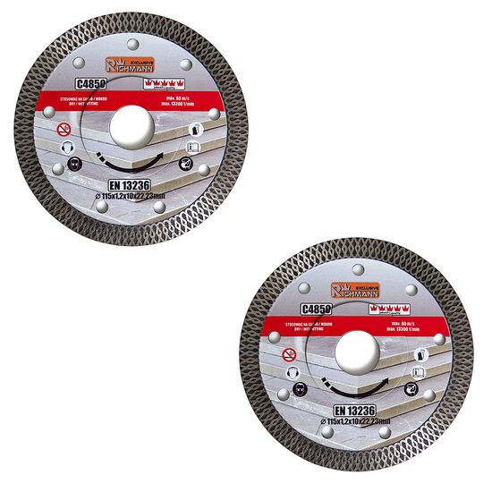 Set 2 discuri diamantate subțiri pentru ceramică, 115 mm, Richmann Exclusive