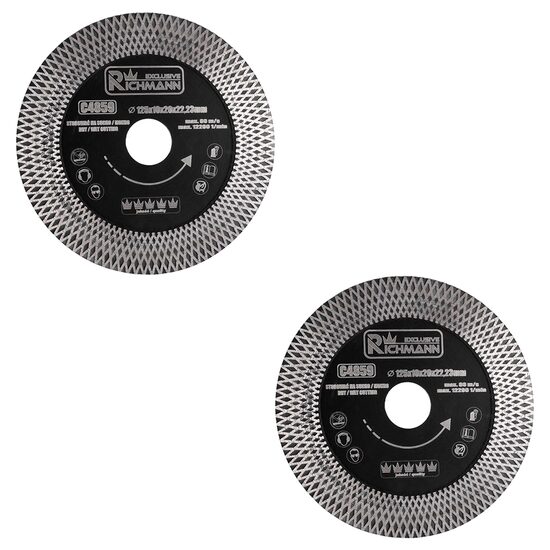 Set 2 discuri diamantate turbo pentru ceramica 125 mm, Richmann Exclusive