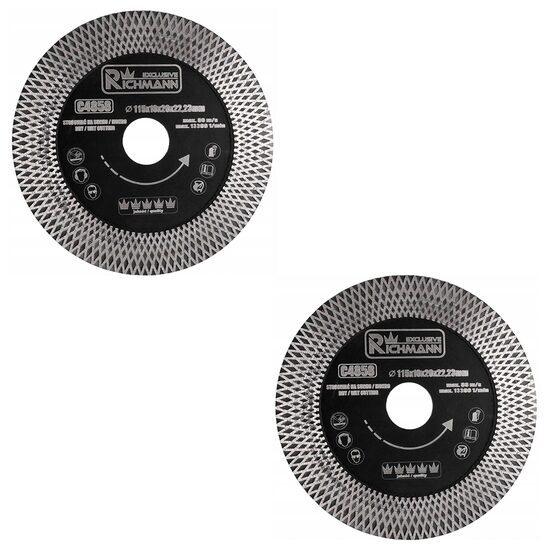 Set 2 discuri diamantate turbo pentru plăci ceramice, 115 mm, Richmann Exclusive