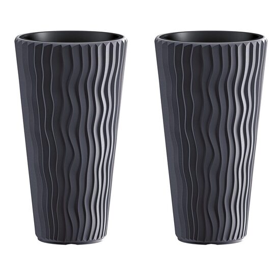 Set 2 ghivece de flori rotunde, înalte, 34.9×62 cm, Prosperplast