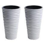 Set 2 ghivece decorative inalte Sand Slim 39×75 cm Prosperplast