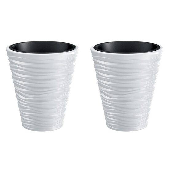 Set 2 ghivece decorative rotunde pentru flori, 34.5×38.5 cm, Prosperplast