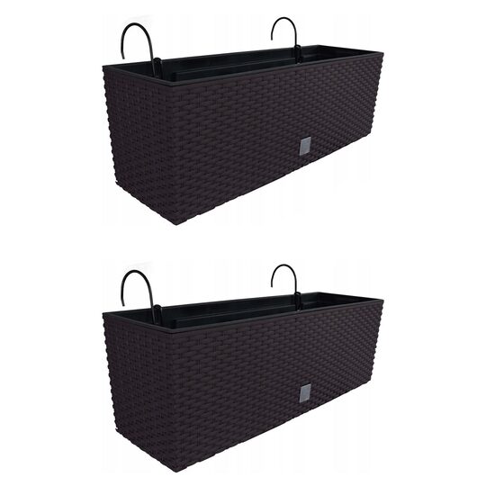 Set 2 jardiniere cu suport metalic pentru balcon 58 cm Prosperplast
