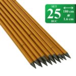 Set 25 araci de grădină pentru roșii, metal cu PVC, 180 cm, maro