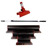 Set 3 gletiere din inox cu mâner telescopic 1.2-2.2 m, 60 cm, Olejnik
