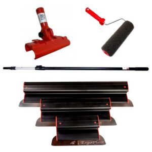 Set 3 gletiere profesionale inox, 25/40/60 cm, cu maner telescopic, Olejnik