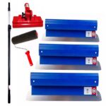 Set 3 gletiere profesionale inox 25-40-60 cm, mâner telescopic, Olejnik
