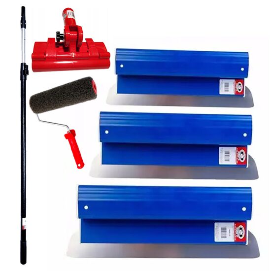 Set 3 gletiere profesionale inox 25-40-60 cm, mâner telescopic, Olejnik