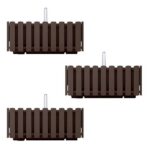 Set 3 jardiniere pentru balcon cu suport metalic, maro, 38 cm, Prosperplast