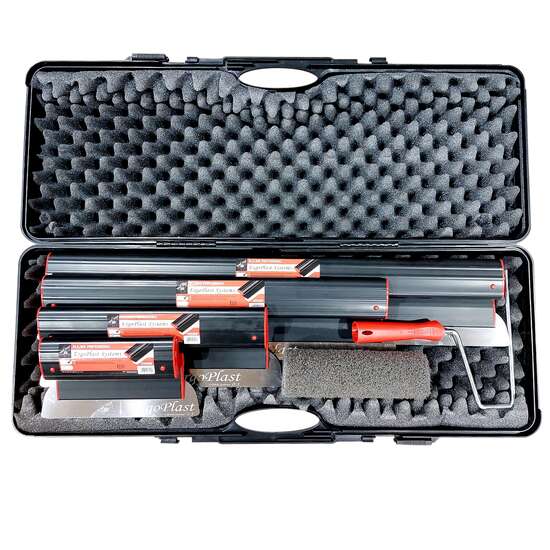 Set 4 gletiere profesionale, lamă inox, 25-80 cm, geantă, Olejnik