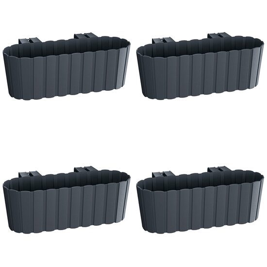 Set 4 jardiniere cu prindere pe balustradă, Prosperplast