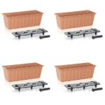 Set 4 jardiniere pentru flori cu sistem de irigare, 60 cm, Prosperplast