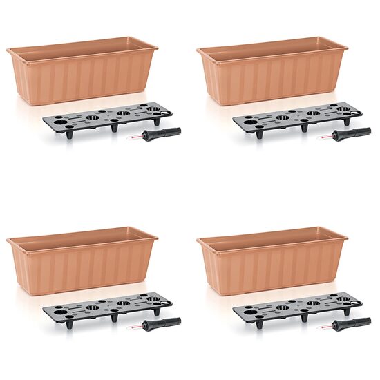 Set 4 jardiniere pentru flori cu sistem de irigare, 60 cm, Prosperplast