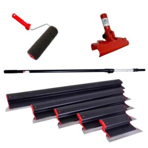 Set 5 gletiere profesionale din inox cu maner telescopic, 100 cm, Olejnik