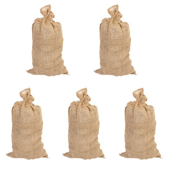 Set 5 saci din iută cu șnur pentru depozitare, 110×60 cm, Strend Pro