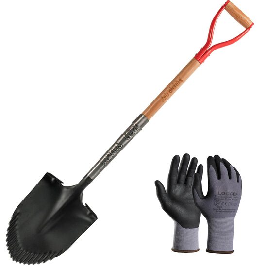 Set cazma ascuțită cu maner lemn, 115 cm, cu mănuși, Strend Pro Set cazma ascuțită cu maner lemn, 115 cm, cu mănuși, Strend Pro