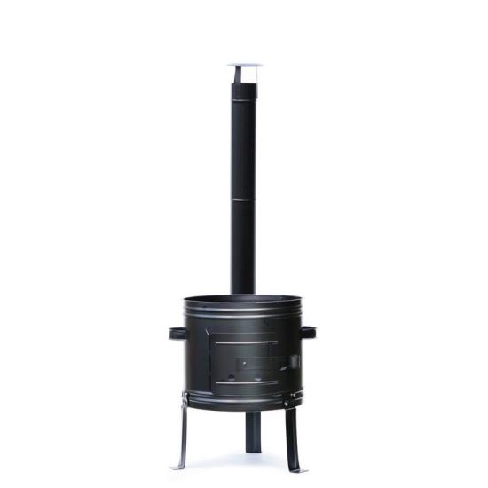 Sobă metalică pentru ceaun de 14 L, cu burlan și cot, 36×42 cm, Perfect Home