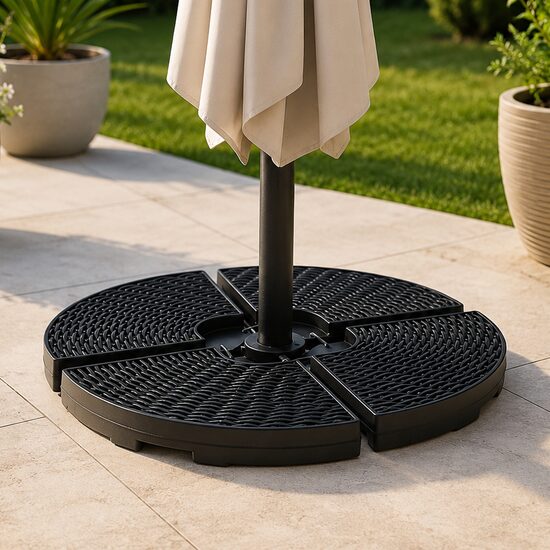 Suport umbrelă tip banană, set 4 greutăți, 100×100 cm Suport umbrelă tip banană, set 4 greutăți, 100×100 cm