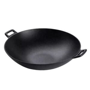 Tigaie wok din fontă pentru aragaz și foc deschis, 50 cm, Perfect Home