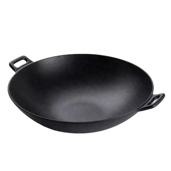 Tigaie wok din fontă pentru aragaz și foc deschis, 50 cm, Perfect Home