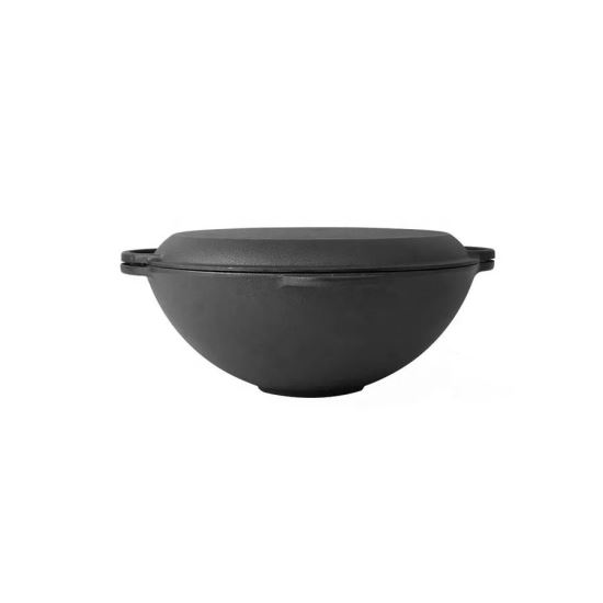 Wok din fontă cu capac 3 în 1, 32×14 cm, Perfect Home